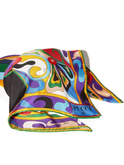 Pucci Orchidee-print Silk-twill Cap In Red