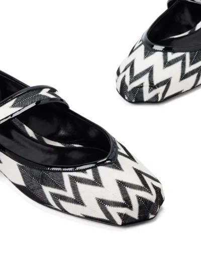 Missoni Zigzag-pattern Ballerinas In White
