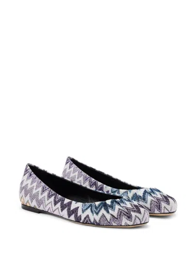 MISSONI ZIGZAG-PATTERN BALLERINAS 