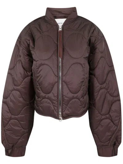 Agolde Iona Quilted Jacket In Red