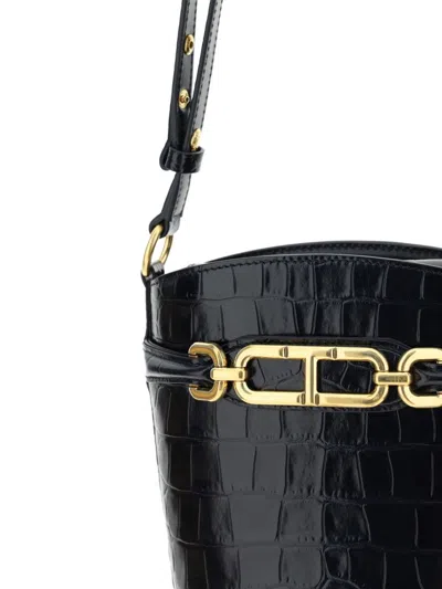 Tom Ford Small Leather Bucket Shoulder Bag In Black