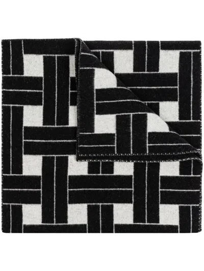 Kenzo Weave Oversize Reversible Scarf In White