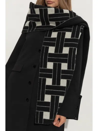 Kenzo Weave Oversize Reversible Scarf In White