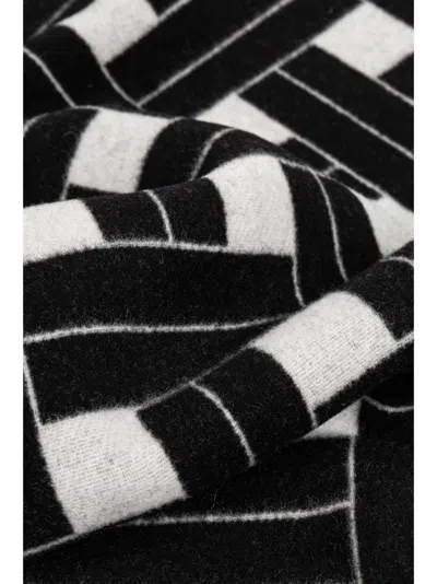 Kenzo Weave Oversize Reversible Scarf In White
