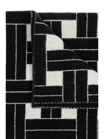 Kenzo Weave Oversize Reversible Scarf In White