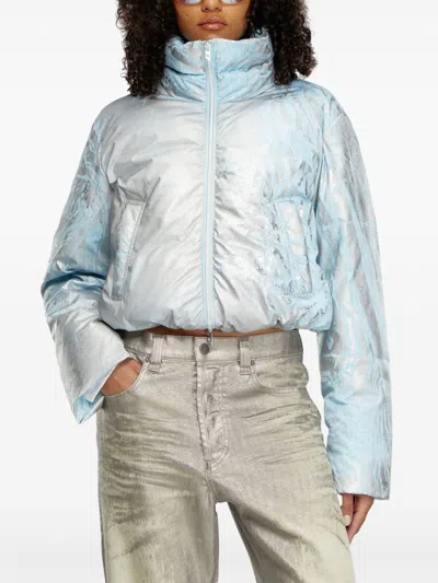 Diesel W-himsy Puffer Jacket In Blue