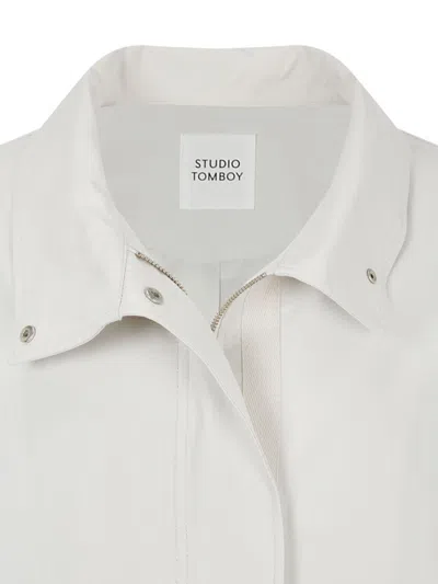 Studio Tomboy High-neck Parka Coat In White