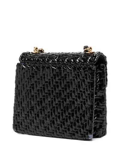 Pre-owned Chanel 2001 Wicker Flap Crossbody Bag In Black