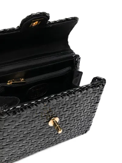 Pre-owned Chanel 2001 Wicker Flap Crossbody Bag In Black