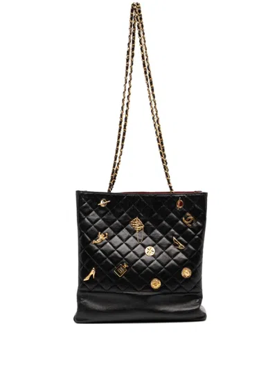 Pre-owned Chanel 1991-1994 Limited Edition Lucky Charm Tote In Black