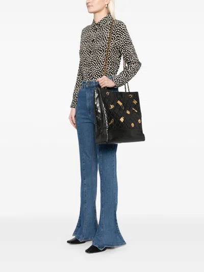 Pre-owned Chanel 1991-1994 Limited Edition Lucky Charm Tote In Black