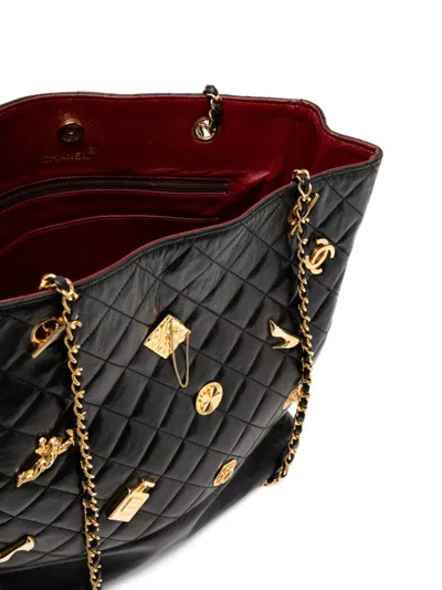 Pre-owned Chanel 1991-1994 Limited Edition Lucky Charm Tote In Black