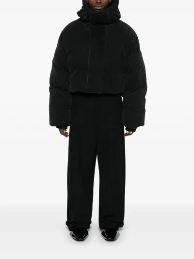 Entire Studios Hooded Down Jacket In Black