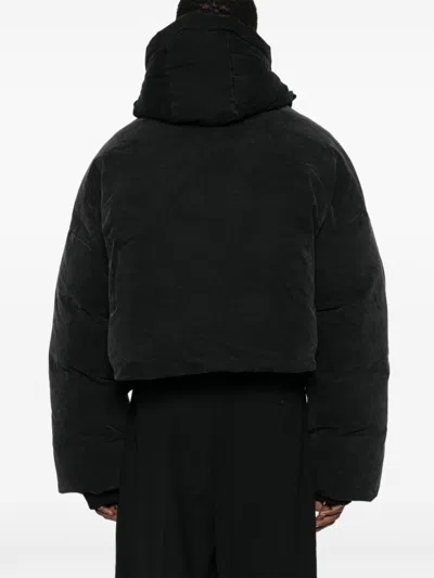 Entire Studios Hooded Down Jacket In Black