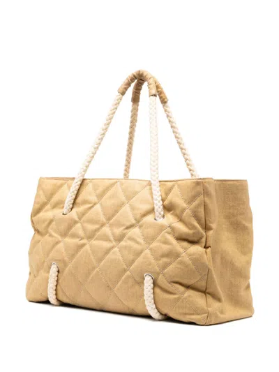 Pre-owned Chanel 2008 Cruise Yacht Coated Canvas Tote Bag In Brown