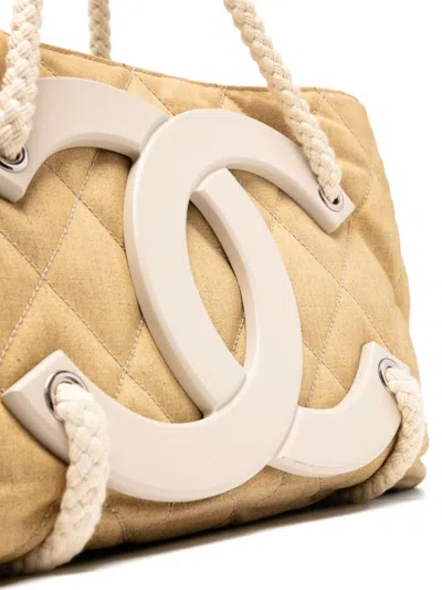 Pre-owned Chanel 2008 Cruise Yacht Coated Canvas Tote Bag In Brown