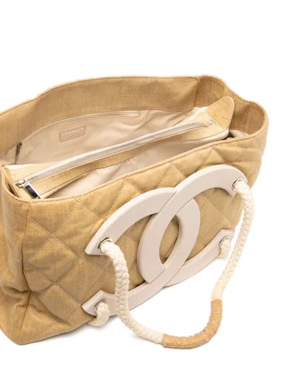 Pre-owned Chanel 2008 Cruise Yacht Coated Canvas Tote Bag In Brown