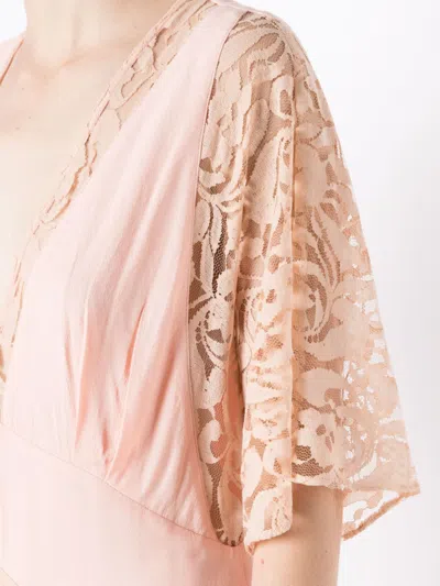 Lethicia Bronstein Pavo Lace-panel Maxi Dress In Pink