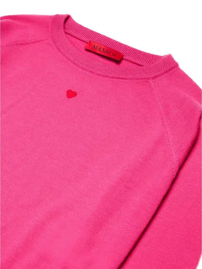 Max & Co Heart-motif Knitted Jumper In Pink