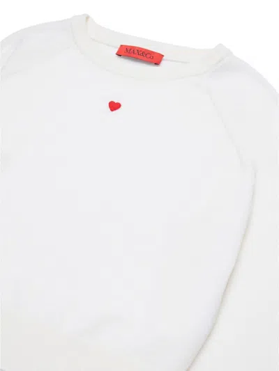 Max & Co Pullover Girocollo In Lana In White