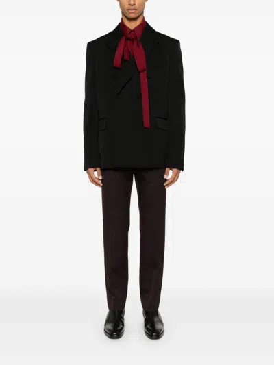 Gucci Double-breasted Wool Blazer In Black