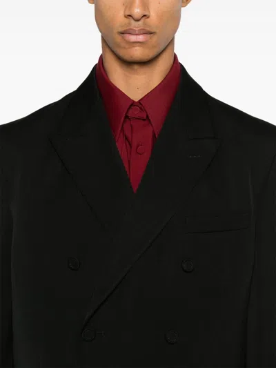 Gucci Double-breasted Wool Blazer In Black