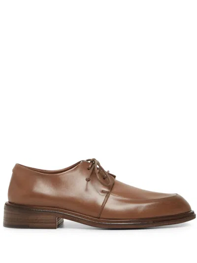 Shop Marsèll Almond-toe Leather Oxford Shoes In Brown