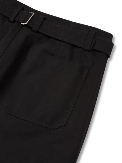 Shop Studio Tomboy Belted Cotton Trousers In Black