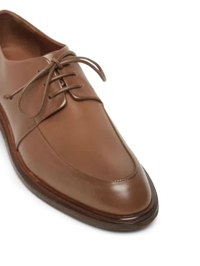 Shop Marsèll Almond-toe Leather Oxford Shoes In Brown