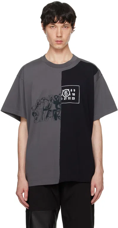 Shop Mm6 Maison Margiela Gray 'party' T-shirt In 860 Grey