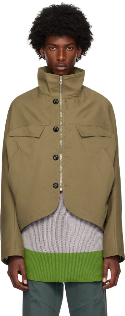 Shop Kiko Kostadinov Khaki Jacklight Jacket In Brass Green