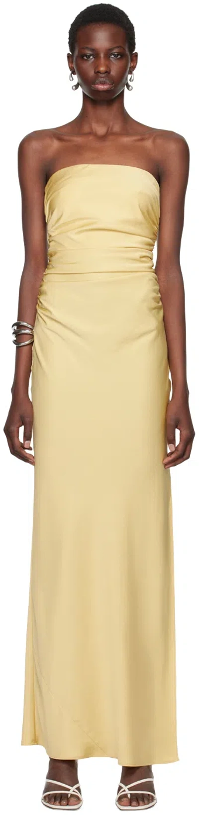 Bec & Bridge Yellow Eternity Strapless Maxi Dress In Citrus