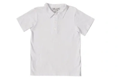 Busy Bees Short Sleeve Polo In White Knit