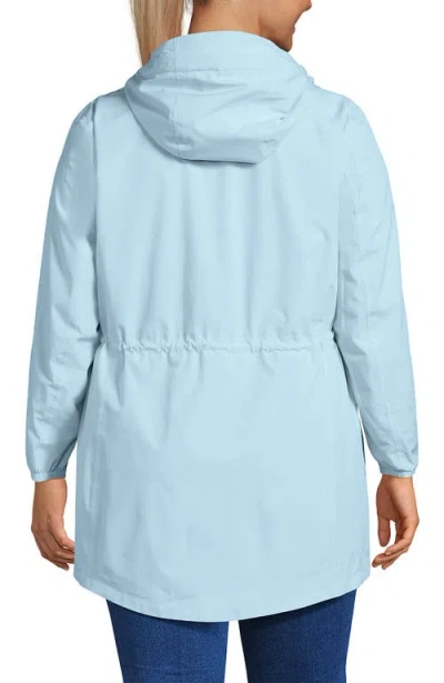 Lands' End Squall Packable Waterproof Raincoat In Subtle Blue