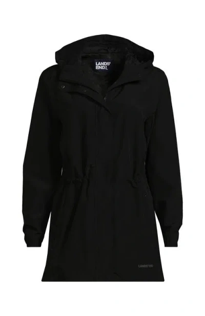 Lands' End Squall Packable Waterproof Raincoat In Black