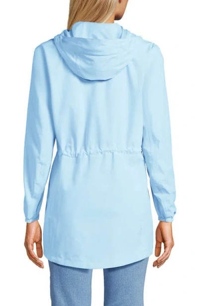 Lands' End Squall Packable Waterproof Raincoat In Subtle Blue