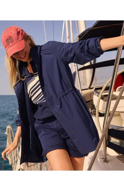 Lands' End Squall Packable Waterproof Raincoat In Deep Sea Navy