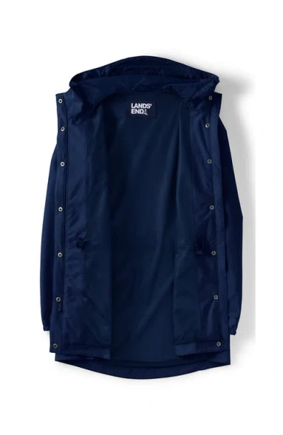 Lands' End Squall Packable Waterproof Raincoat In Deep Sea Navy