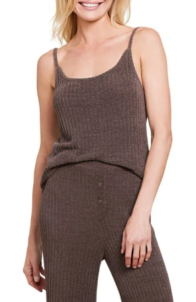 Barefoot Dreams Cozychic Ultra Lite Ribbed Scoop-neck Tank In Java