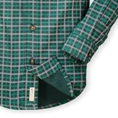 Hope & Henry Baby Boys' Convertible Double Weave Button Down Shirt, Infant In Green And Gray Check
