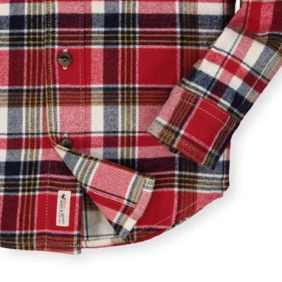 Hope & Henry Baby Boys' Organic Flannel Shirt, Infant In Red Collegiate Plaid