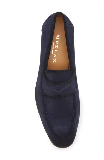 Mezlan Caro Penny Loafer In Navy