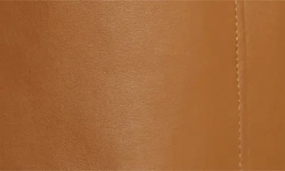 Via Spiga Tie Belt Snap Front Faux Leather Jacket In Cognac