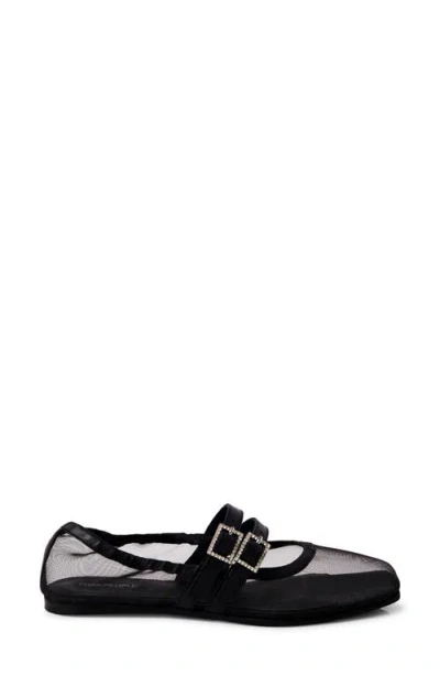 Free People Gemini Mary Jane Flat In Black Mesh
