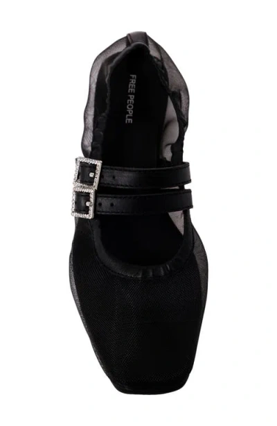 Free People Gemini Mary Jane Flat In Black Mesh