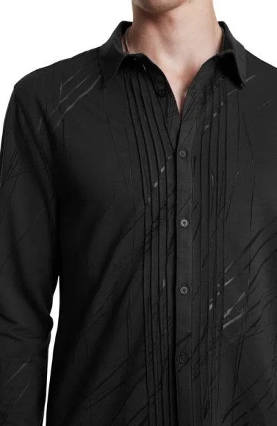 Shop John Varvatos Phoenix Pleat Front Button-up Shirt In Carbon Grey