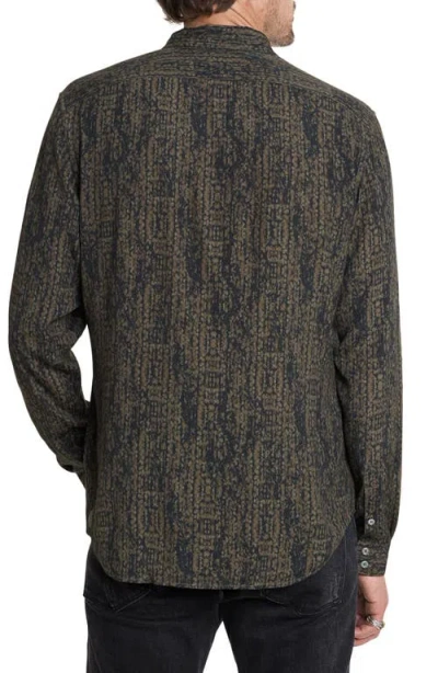 John Varvatos Double Band Collar Button-up Shirt In Light Brown