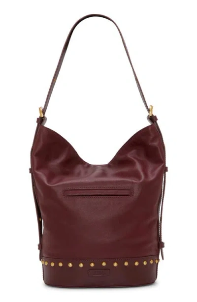 Shop Vince Camuto Jocea Leather Crossbody Bucket Bag In Cranberry