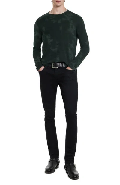 Shop John Varvatos Bristols Long Sleeve Pima Cotton T-shirt In Seaweed