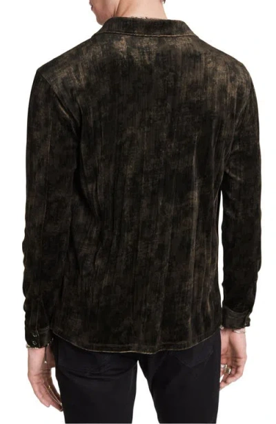 Shop John Varvatos Ferentino Knit Snap-up Shirt In Chocolate